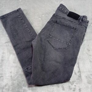 Demolition Jeans Street Urban Wear Black‎ Wash Distressed Moto Skinny 36 X 30